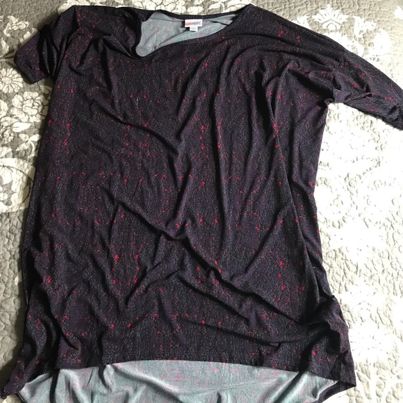 LULAROE CLASSIC T PURPLE RED/PINK PRINT - Picture 3 of 3
